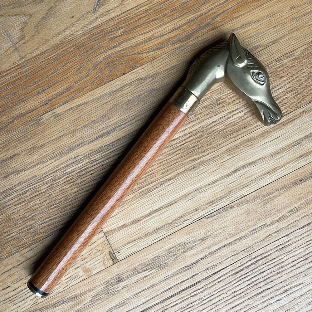 Weird brass horse head cane topper - Picture 11 of 11